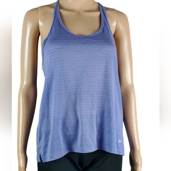 Nike Purplish Blue Striped Tank Top - Picture 1 of 6